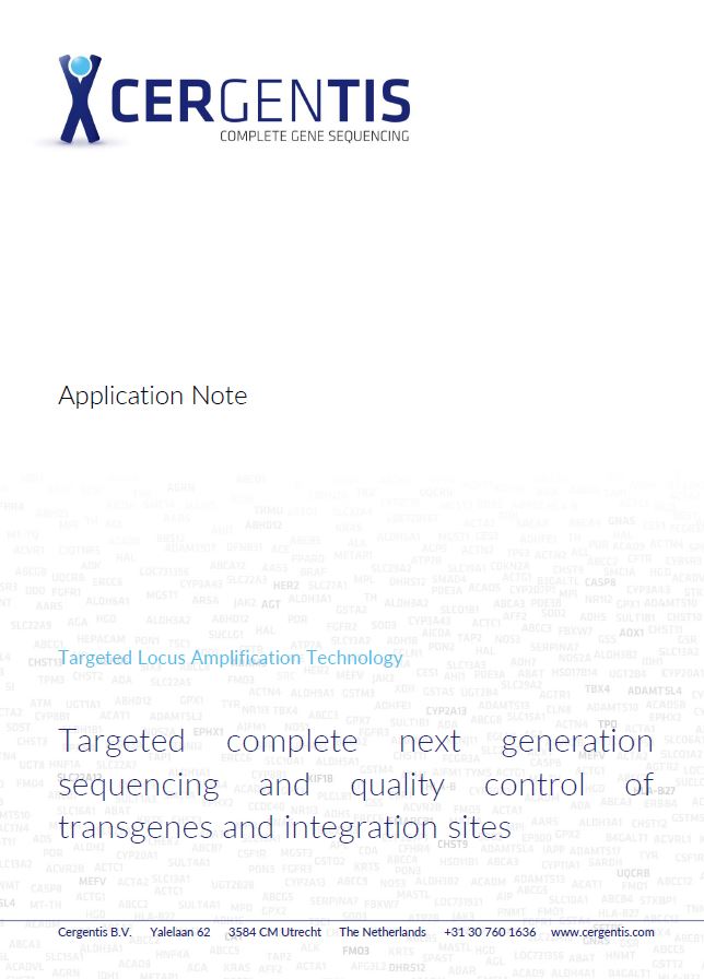 Application note on TLA-based transgene and -integration site sequencing.